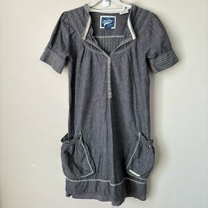 Superdry Vintage Thrift Women's Cotton Denim Brushed Black Dress Medium